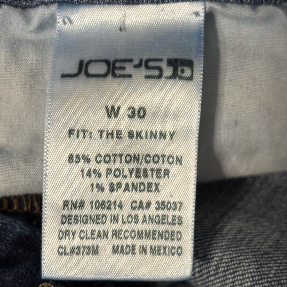 Joe's Jeans Blue Skinny Fit Denim - Picture 3 of 9